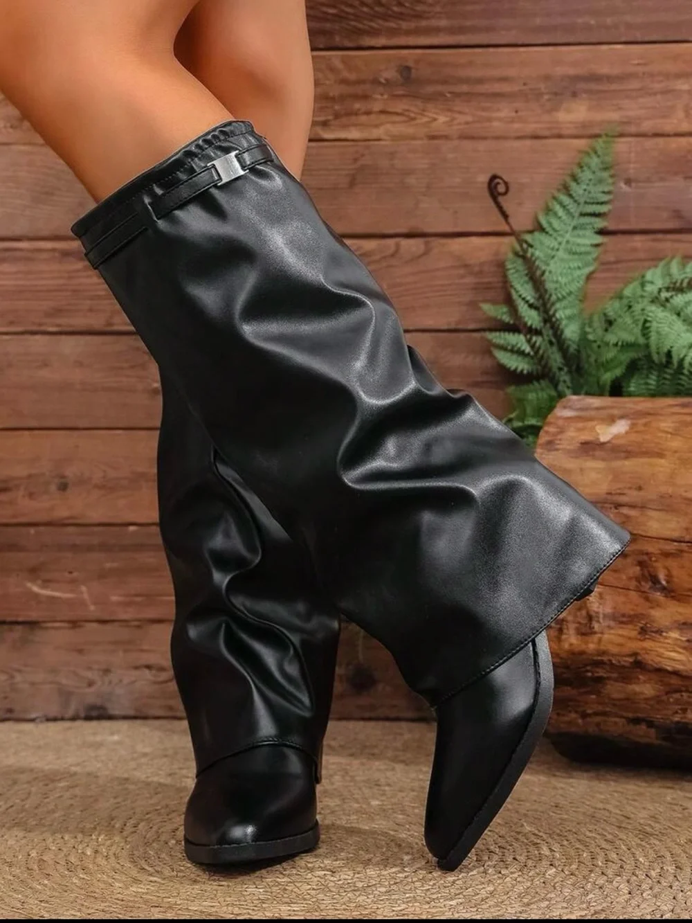 Women's Black Over-the-Knee Fashion Boots